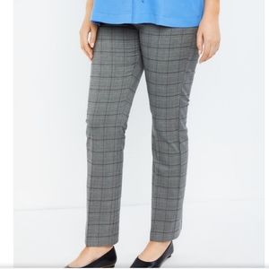 Uniqlo small gray checked work/office maternity pants